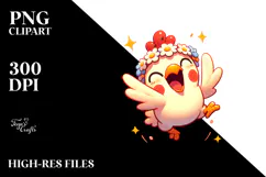 Goofy Cartoon Chicken PNG Product Image 2