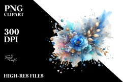 Colorful Blueis Watercolor Splash | Sublimation | Clipart Product Image 1