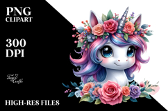 Cute Unicorn with Expressive Face PNG Product Image 2