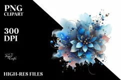 Colorful Blueis Watercolor Splash | Sublimation | Clipart Product Image 1