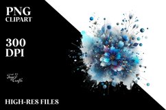 Colorful Blueis Watercolor Splash | Sublimation | Clipart Product Image 1