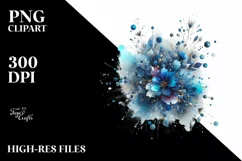 Colorful Blueis Watercolor Splash | Sublimation | Clipart Product Image 1