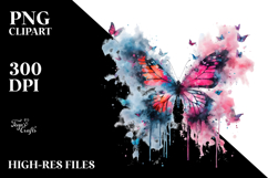 Butterfly with Splashes, High-Res PNG Product Image 2