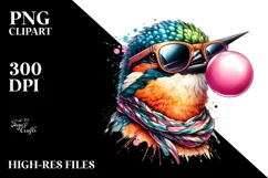 Quirky Colorful Bird Sunglasses Sticker | Clipart Product Image 3
