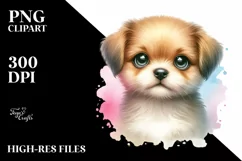 Cute Baby Dog with Big Eyes PNG Product Image 1