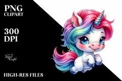Modest Baby Unicorn Jumping PNG Product Image 3