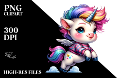 Modest Baby Unicorn Jumping PNG Product Image 2