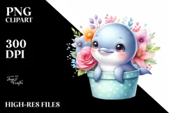 Colorful Baby Dolphin in Pocket | Sublimation | Clipart Product Image 3
