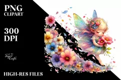 Colorful Fairy Tumbling with Flower Petals | Sublimation | Product Image 3