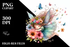 Colorful Fairy Tumbling with Flower Petals | Sublimation | Product Image 1