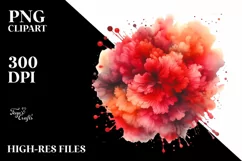 Colorful Redish Watercolor Splash | Sublimation | Clipart Product Image 1