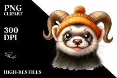 Sublimation Clipart Title: Funny Ferret Goat Product Image 1