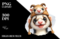 Sublimation Clipart Title: Funny Ferret Goat Product Image 2