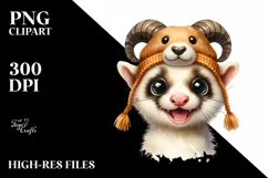 Sublimation Clipart Title: Funny Ferret Goat Product Image 3