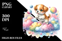 Colorful Watercolor Whimsical Dog Clipart Product Image 3
