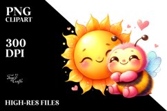 Cuddling Sun Baby Bee PNG Product Image 2