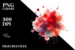 Colorful Redish Watercolor Splash | Sublimation | Clipart Product Image 1