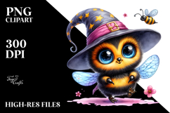 Crazy-Cute Baby Bee with Wizard Hat, Transparent PNG Product Image 2