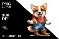 Pembroke Welsh Corgi Watercolor Clipart | Sublimation Product Image 2