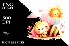 Cuddling Sun Baby Bee PNG Product Image 2