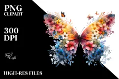 Flower with Butterflies, Transparent PNG Product Image 2