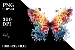 Flower with Butterflies, Transparent PNG Product Image 2