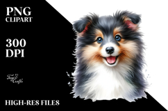 Watercolor Baby Shetland Sheepdog PNG Product Image 2
