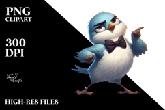 Dancing Bird with Bow Tie, PNG Product Image 2