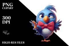 Ridiculously Cute Bird with Bow Tie PNG Product Image 2