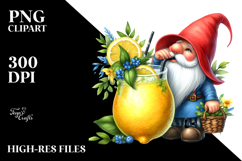 Whimsical Gnome Drinking Cocktail PNG Product Image 2