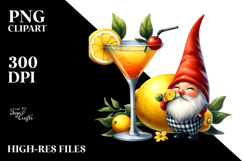 Whimsical Gnome Drinking Cocktail PNG Product Image 2