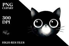 Watercolor BLACK CAT PNG Product Image 2