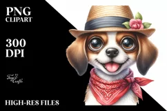 Watercolor Dog Goofy Smile Clipart Product Image 3