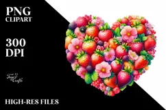 Colorful Strawberry Shaped Like a Heart, High Quality Product Image 2