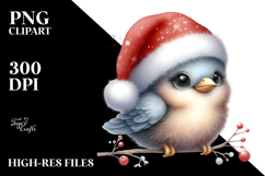 Cute Baby Bird with Santa Hat, Transparent PNG Product Image 2