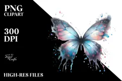 Half Butterfly Butterfly Silhouettes PNG Product Image 2