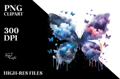 Half Butterfly Butterfly Silhouettes PNG Product Image 2