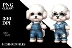 Bichon Frise Baby Watercolor Clipart | Sublimation Product Image 3