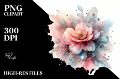 Abstract Pastel Shiny Camellia Made of Transparent PNG Product Image 3