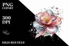 Abstract Pastel Shiny Camellia Made of Transparent PNG Product Image 3