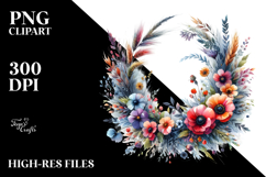 Sublimation Clipart Title: Wildflower Wreath Product Image 2