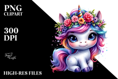 Colorful Baby Unicorn, Transparent PNG Product Image 2