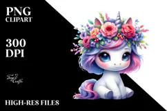 Cute Vibrant Unicorn PNG Product Image 2