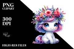 Colorful Baby Unicorn, Transparent PNG Product Image 2