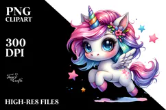 Cute Baby Unicorn with Expressive Face PNG Product Image 2