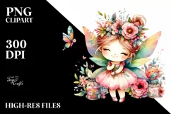 Colorful Whimsical Fairy | Sublimation | Clipart Product Image 1