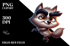 Exaggerated Playful Wolf Digital Artwork Product Image 2