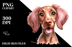 Cute Vizsla with Crazy Fur PNG Product Image 2