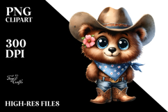 Expressive Cowboy Bear Clipart Product Image 2