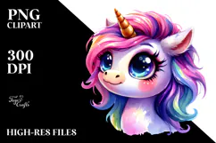 Funny Cute Unicorn PNG Product Image 2